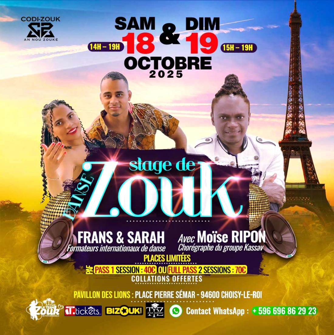 Stage de DANSE ZOUK - PASS 1